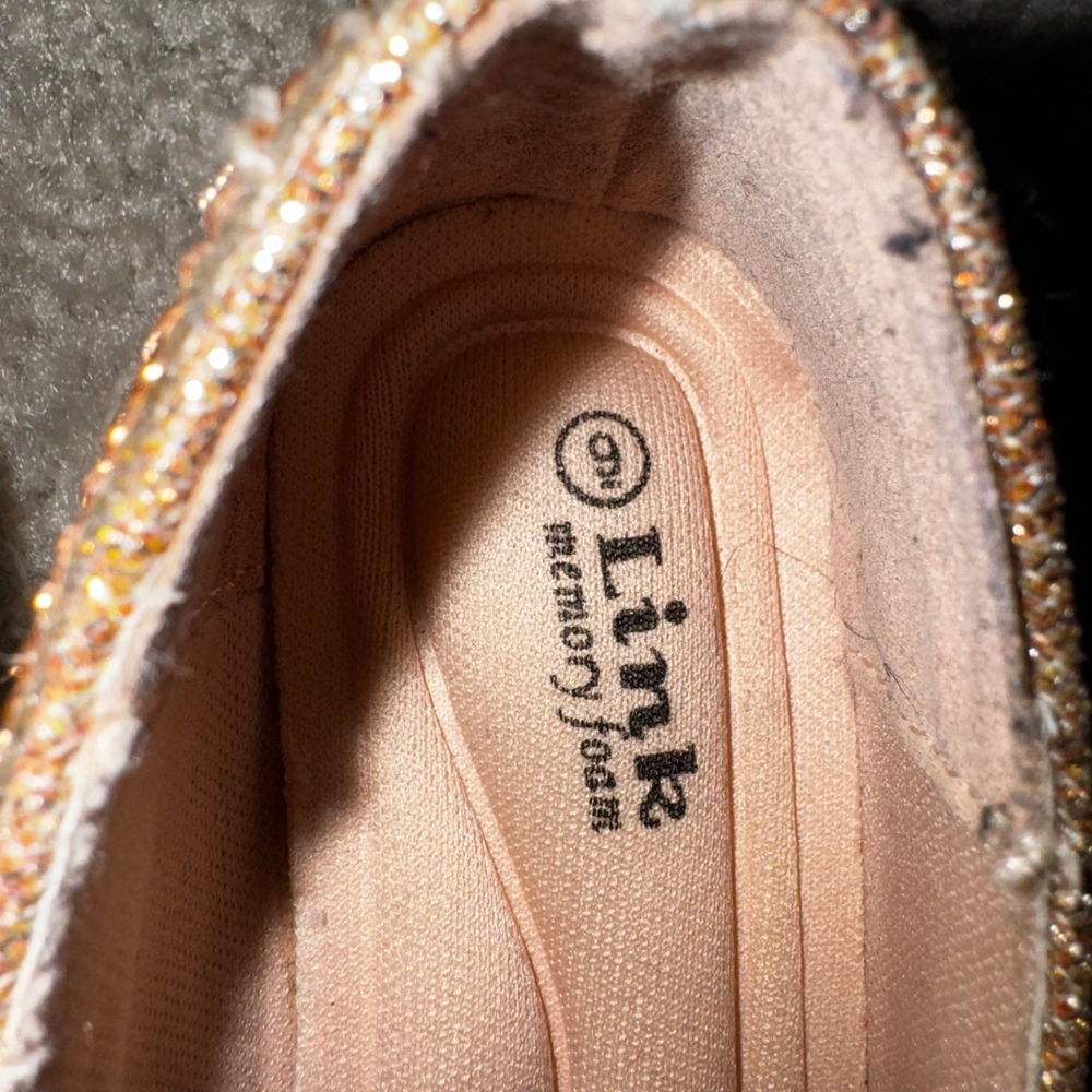 Toddle girls Sparkle Memory Foam Flats Size 9 - Picture 5 of 6